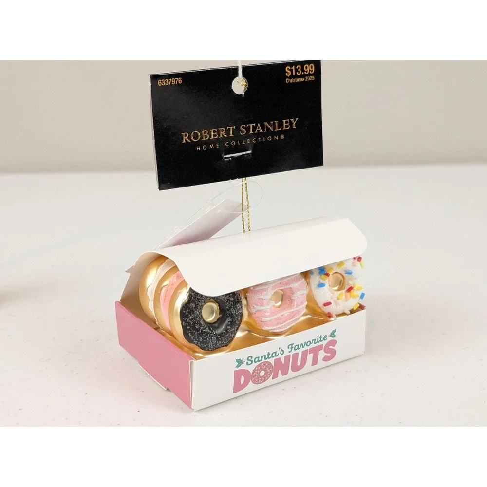 Robert Stanley Box of Donuts Christmas Ornament Bakery Dessert Food Decor 3.69